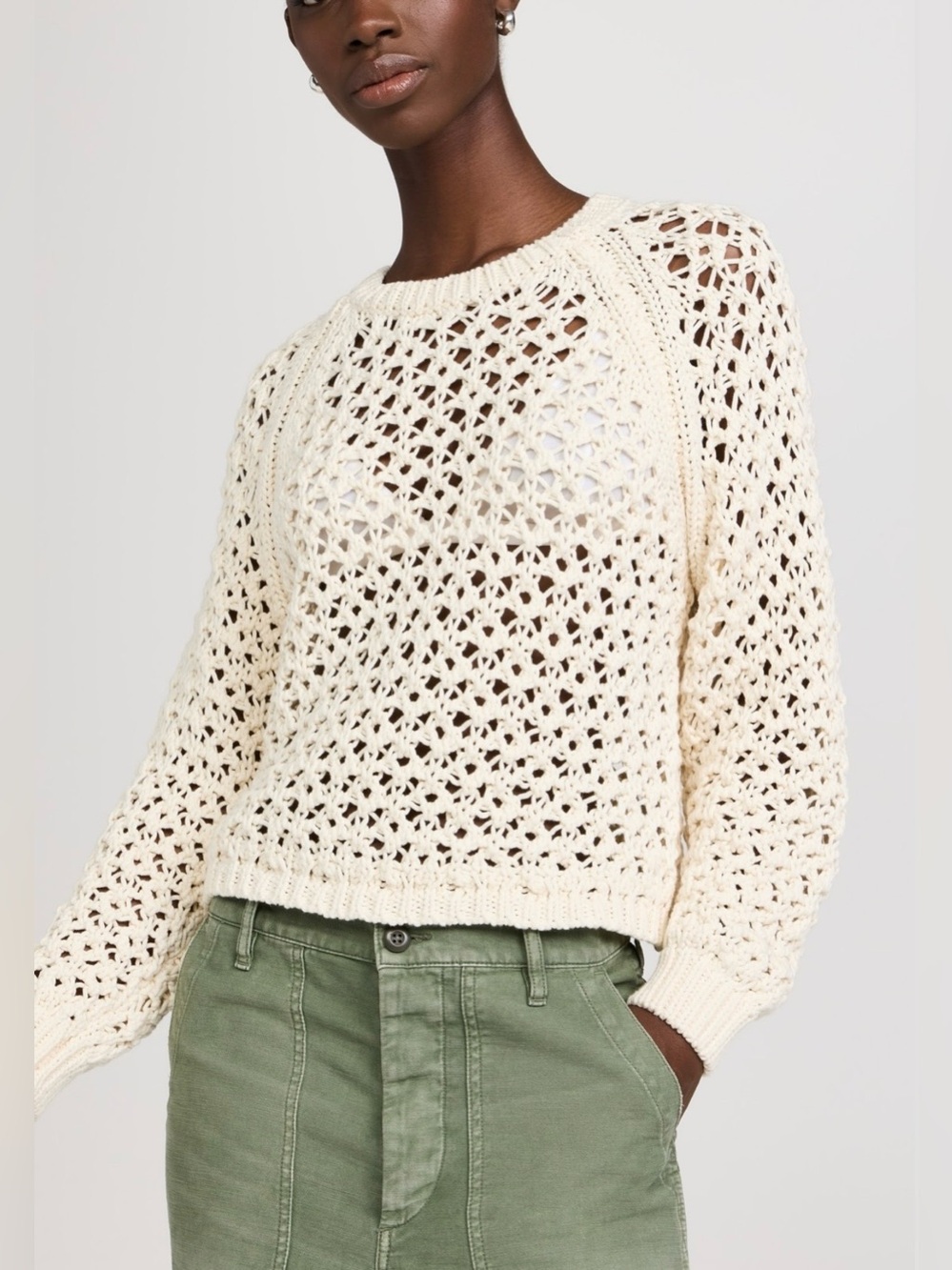 NWT Z-Supply Cassian Sweater In Color Sea Salt, Open Knit, Crew Neck, Size XS